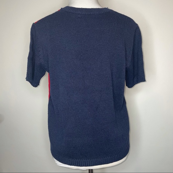 Patriotic USA Women's American Flag Knit Cardigan Sweater Red White Blue Small - Picture 5 of 10